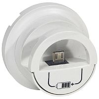 Лицевая панель Legrand Celiane для розетки-зарядки USB с подставкой для смартфона белый картинка